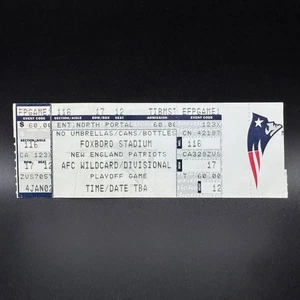 2001 Tom Brady Infame "Tuck Rule Game" boleto completo sin usar Patriots vs. RAIDERS - Imagen 1 de 4