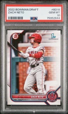 2022 BOWMAN DRAFT #BD18 ZACH NETO PSA 10 - Image 1 of 2