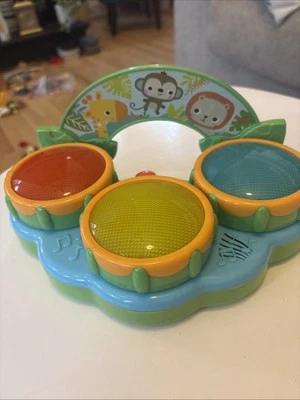 Bright Starts Safari Beats Musical Tambor Bebé Juguete Luces Sonidos Edades 3+ Meses Foto 1 de 3