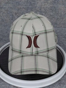 Hurley hat mens flex fit Plaid Look Beige/Gray - Picture 1 of 12