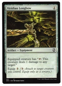 MTG VIRIDIAN LONGBOW FORGETTEN REALMS COMMANDER COMMON ARTIFACT EQUIPMENT NM - Bild 1 von 2