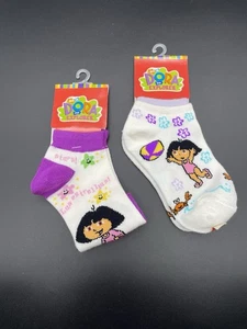 Nuevos Calcetines Dora La Exploradora Niña 2 Pares Talla 6-8 1/2 - Imagen 1 de 2