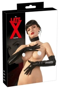 GLOVES LATEX GERMANY .4MM OPERA LENGTH BLACK SMALL-X-LARGE - Picture 1 of 4
