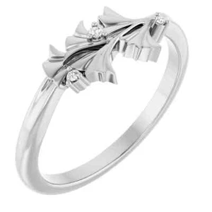 Anillo floral de diamantes en oro blanco de 14 K (015 quilates) tw.) - Imagen 1 de 5