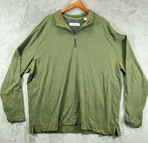 TOMMY BAHAMA Mens 2XL Pullover Jackets Green Pima Cotton Ponte 1/4 Zip Collar - Picture 1 of 14