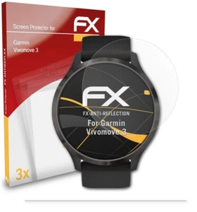 atFoliX 3x Screen Protection Film for Garmin Vivomove 3 matt&shockproof - Zdjęcie 1 z 8