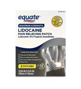 Equate Maximum Strength Lidocane Pain Relieving Patches, 6 Count. - Picture 1 of 4