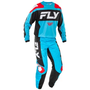 FLY MX KIT PANTS & SHIRT 2025 F16 CYAN/BLACK MOTOCROSS ENDURO OFF ROAD ADULT - Picture 1 of 10