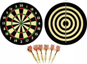 Set Freccette - Doppio Lato 16,5 DART BOARD + 6 FRECCETTE Punta Ottone - Foto 1 di 7