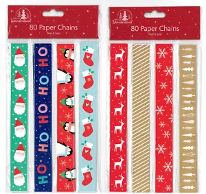 80 Noël Papier Chaînes Variés Couleurs Fait le Votre de Fête Décorations 214 - Imagen 1 de 5