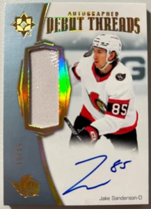 2022 Jake Sanderson Ultimate Auto Debut Threads /459 - Picture 1 of 2