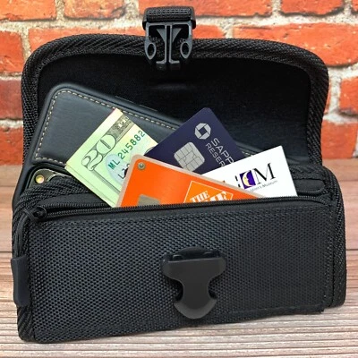 Funda de cinturón con correa de hebilla ajustable, clip de cinturón de metal personalizado, bolsillo con cremallera Foto 1 de 4