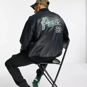 CHAQUETA BOMBARDERO NIKE JORDAN MA-1 TALLA L (DB6492 010) NEGRA/VERDE - Imagen 1 de 5
