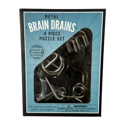 Metal Brain Drains 4 Piece Puzzle Game Set Challenge Teaser - Image 1 of 4