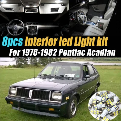Kit de bombillas LED interiores de coche súper blancas de 8 piezas para Pontiac Acadian 1976-1982 Foto 1 de 4