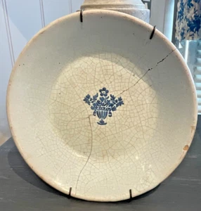 Antique French Plate Blue & White, Decorative Wall Art /18C Collector's pottery - Picture 1 of 9