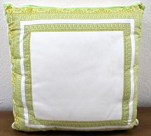 Gianni Versace Home Collection Medusa Green White 16" Square Throw Pillow - Picture 1 of 7
