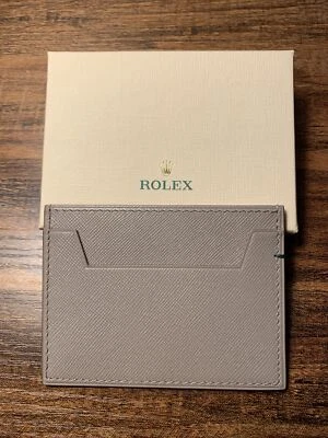 Autêntica carteira Rolex porta-cartões bronzeada/cinza Nova em folha com caixa - Imagem 1 de 4