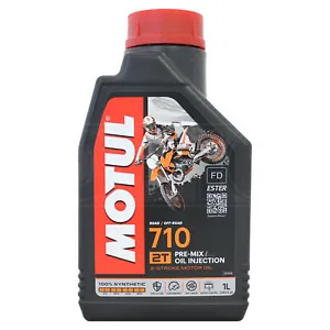 Motul 710 2T 2 Stroke Ester Synthetic Racing Motorcycle Engine Oil - 1 Litre 1L - Picture 1 of 7