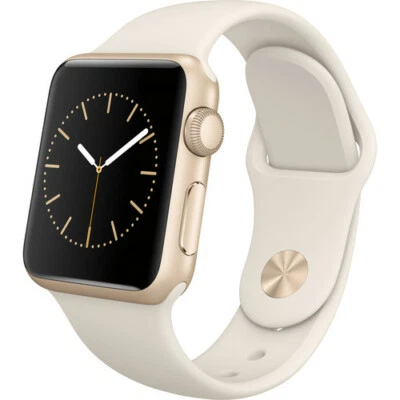 Apple Smart Watch 1st 38mm MLCJ2LL/A Gold Aluminum Case Antique White Sport Band - Image 1 of 4
