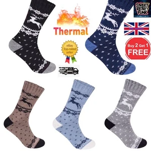 reindeer Mens socks, winter pro heat lambs wool 2.4 tog , Buy2Get1 free - Picture 1 of 16