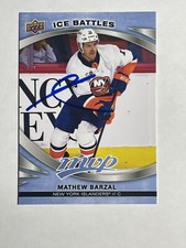 Mathew Barzal New York Islanders Signed Autograph Card MVP Ice Battles Upper #58
