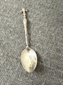 Antigua cuchara francesa Fleur De Lis Demitasse de plata de ley - Imagen 1 de 12