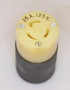15A Twist-Lock Stecker 2P 3W 125VAC L5-15R ~ Hubbell ~ Neu aus altem Lagerbestand - Bild 1 von 3