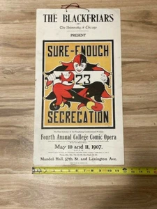 Original 1907 University of Chicago Blackfriars Poster "Sure-Enough Segregation" - Picture 1 of 6