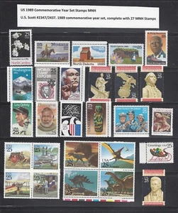 US 1989 Commemoratives Year Set with 27 Stamps MNH - Picture 1 of 1