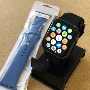 Apple Watch Series 6 44mm GPS + Cellular Stainless Steel Case w 2 Sport Band M/L - Picture 1 of 9