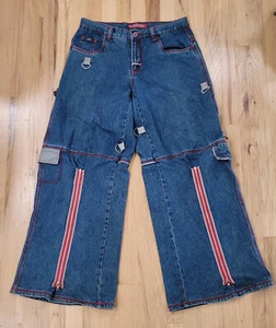 Girls Vintage Y2K 2000 Wide Leg Jeans - MACGIRL Masters of Architecture Sz 9 - Picture 1 of 17