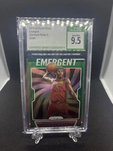 2019 Panini Prizm Emergent Green Prizm #24 Kevin Porter JR CGC 9.5 Gem Mint - Picture 1 of 2