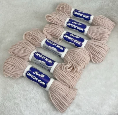 Vintage Bucilla Tapestry Wool Yarn light Pink/rose Lot of 6 Skeins 40 yards each - Image 1 of 4