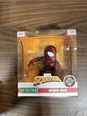 Spider-Man - Spider-Man Rojo/Negro 4" Metales Die-Cast Figura de Acción B7 Foto 1 de 2