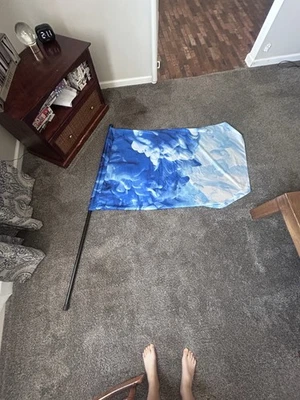 Poste de bandera protector de color 5 pies, tela de acuarela azul, bandera de competición Foto 1 de 3