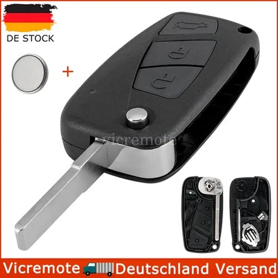 3 Tasten Klapp Schlüssel Gehäuse für FIAT Panda Ducato Punto Qubo Stilo Brava