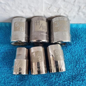 Craftsman 1/2" Dr 8pt SAE 6 pc EZ Read Socket Set - Picture 1 of 10