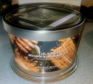 New HOMEWORX by Harry Slatkin~4-Wick CANDLES 18 oz~Glazed Honey Graham!! - Picture 1 of 5