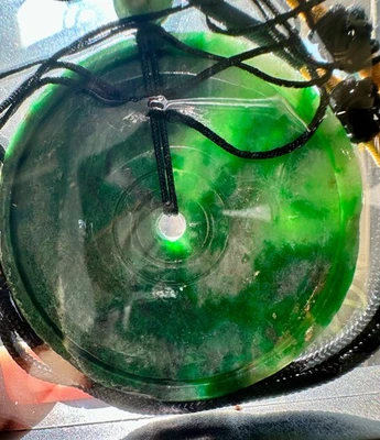 A 级复古 JADEITE/JADE BI 深弹簧绿色 AMULET — 第 1/4 张图片