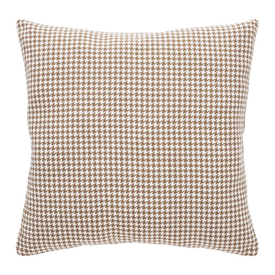 Mainstays 18" x 18" Brown Houndstooth Woven Decorative Pillow - Image 1 of 4