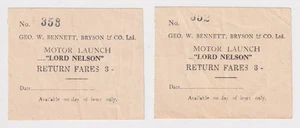 Vintage Antigua Motorstart "Lord Nelson" RÜCKFAHRPREISE Bennett, Bryson & Co. - Bild 1 von 2