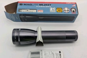 New GRAY Maglite ML25IT Xenon 2C Cell Flashlight W/ EXTRA BULB SPOT FLOOD - Picture 1 of 10