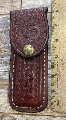 Funda de cuchillo plegable vintage de cuero marrón XX EE. UU.  Foto 1 de 3