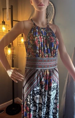 NWT Women’s London Times Floral Print Keyhole Maxi Dress, Size 6 - Image 1 of 4