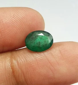 1.77 Ct Natural Emerald AAA Quality Green Oval Cut Zambia Untreated Gems 9.7x7.4 - Picture 1 of 11