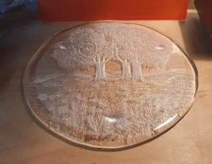 Glas Teller Tortenplatte Servierteller Landschaft 33,5 cm transparent - Bild 1 von 1