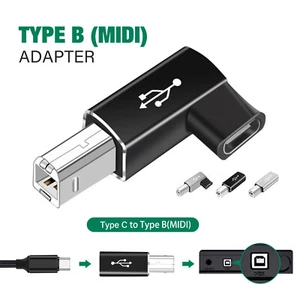 USB C to USB B Adapter MIDI Convertor for Printer Electric Piano Keyboard - Picture 1 of 14