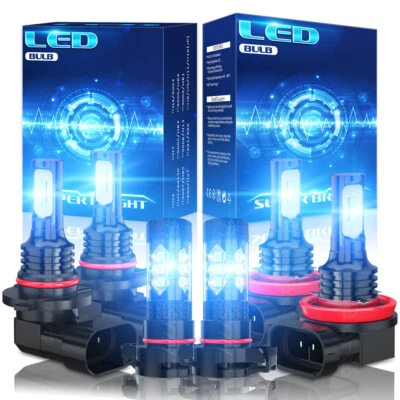 Para GMC Canyon 2015-2022 6x 8000K Faro LED Luz Alta/Baja + Kit de Bombillas Antiniebla Foto 1 de 4