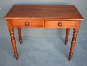 Antique Australian colonial cedar writing desk 2 drawer hall table original 1850 - Picture 1 of 12